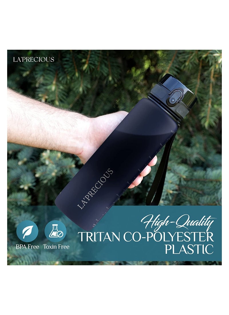LA' PRECIOUS - 1L Water Bottle for Adults and Kids - USA Tritan Material Non-Toxic BPA Free - Fast Flow - Flip Top Leak Proof Lid and One Click Open - Image 1