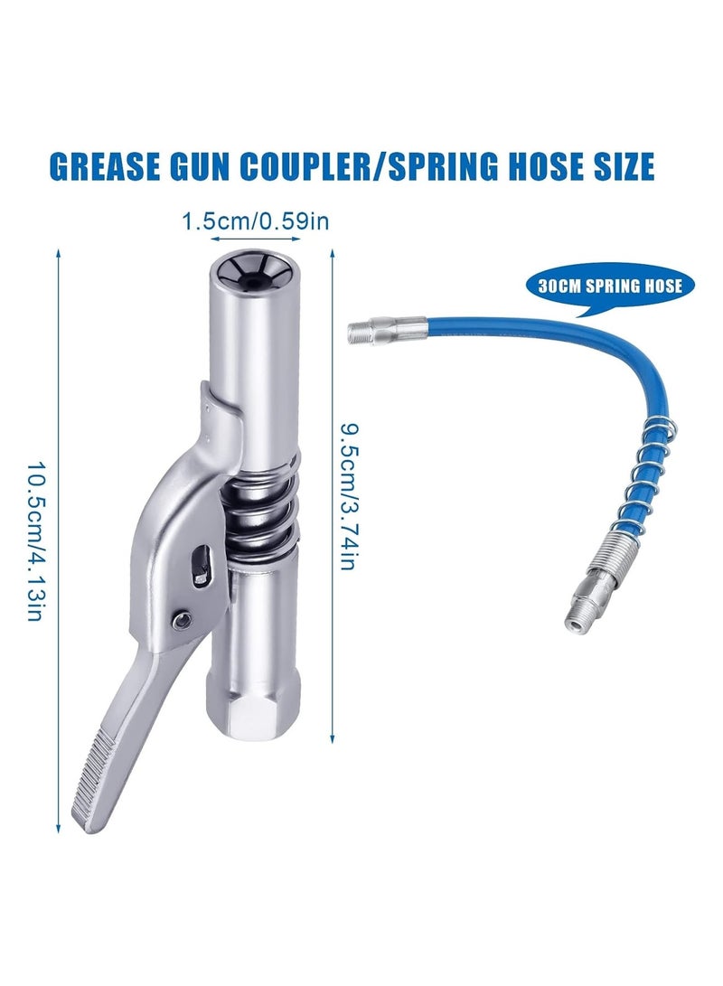 Zikra Grease Gun Coupler Kit Professional Lever Action Grease Gun with Hose Quick Release Grease Coupler Easy to Lock Handle Compatible with All Grease Gun 1/8 NPT Grease Gun Fitting - Image 5