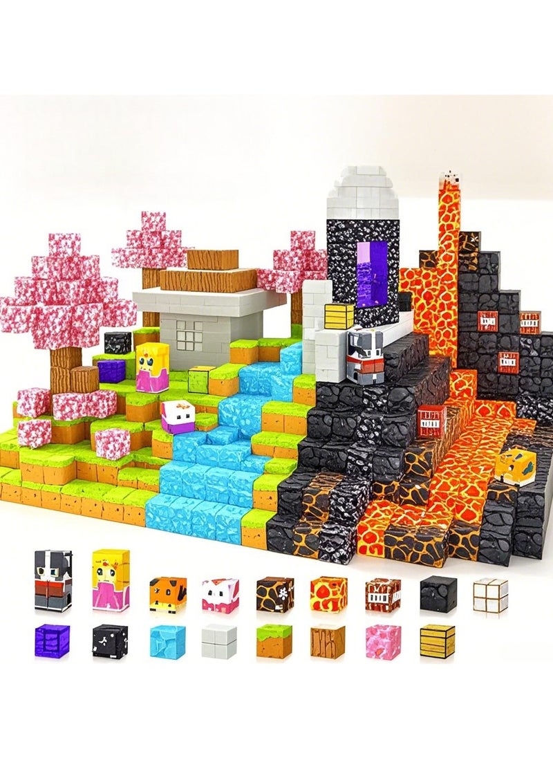 I LOVE KIDS Magnetic Building Blocks,84PCS Magnetic Toys for Age 4+,STEM Montessori Sensory Toys,Fidget 0.8" Cubes Construction Toys,Gifts For Kids  - Image 1
