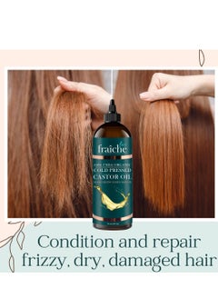 Live Fraiche Organic Castor Oil (16oz) - Pure Castor Oil Organic Hexane Free Cold Pressed Unrefined Bottle - Natural Hair Growth Oil for Moisturizing & Healing Dry Skin - Castor Oil for Skin & Hair Treatment Oil  - Image 3