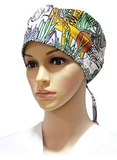 Nur Medikal Giyim Nur Medical Clothing Forest Patterned Terikoton Surgical Bonnet 