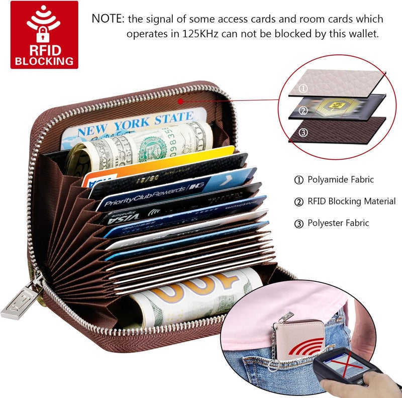 FurArt Zipper Wallet Women, RFID Blocking Credit Card Wallet, Business Card Holder, Compact Size KeyChain Wallet - Image 5