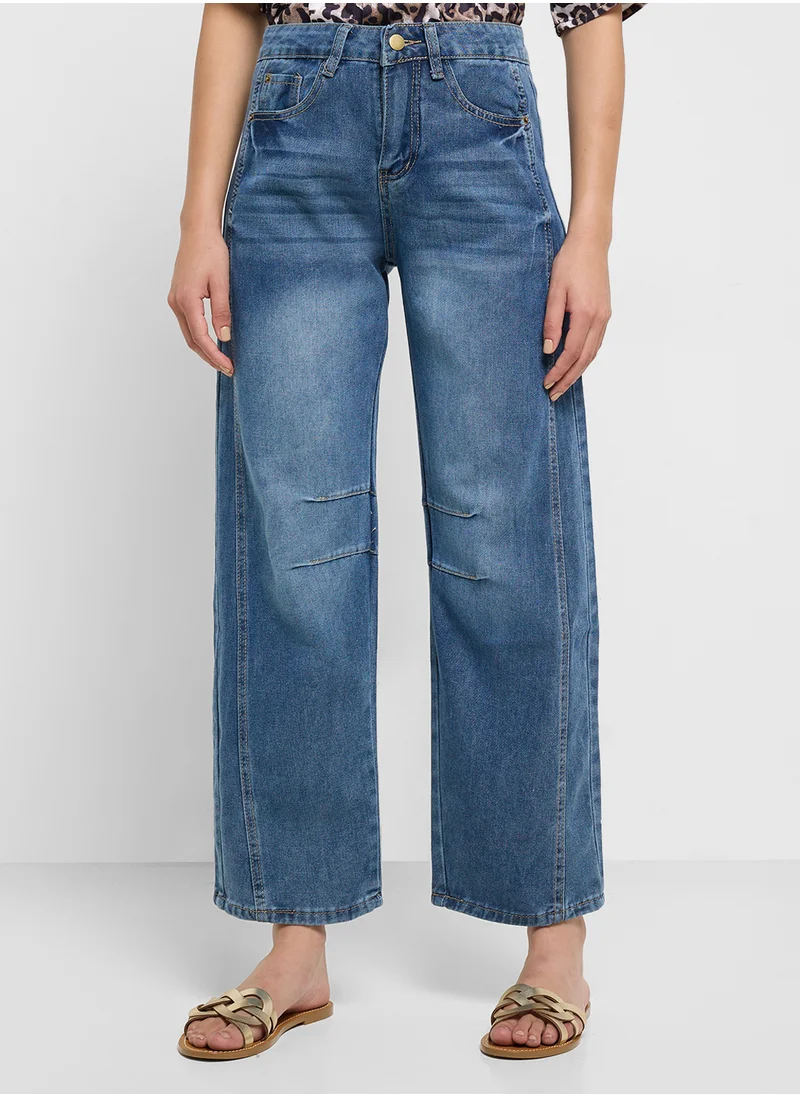 Ginger High Rise Straight Fit Jeans