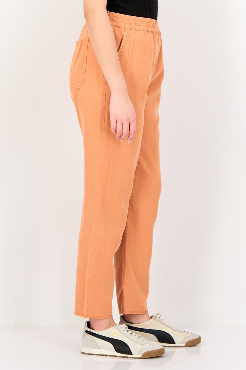 Reiko Women Regular Fit Solid Straight Leg Pants, Rusty Orange - Image 2
