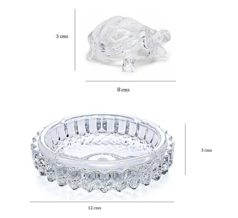 Qwick Click feng Shui vastu Glass Crystal Turtle Crystal Tortoise Crystal kachua with Crystal Plate for Gift Decoration showpiece Good Luck - Image 4