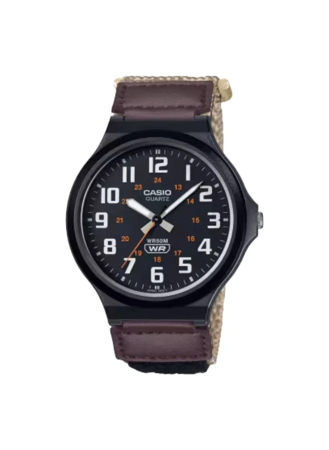 CASIO Men's Cloth Analog Watch MW-240B-5BVDF - 43.6 mm