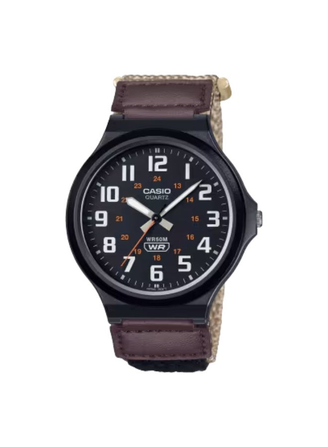 CASIO Men's Cloth Analog Watch MW-240B-5BVDF - 43.6 mm  - Image 1