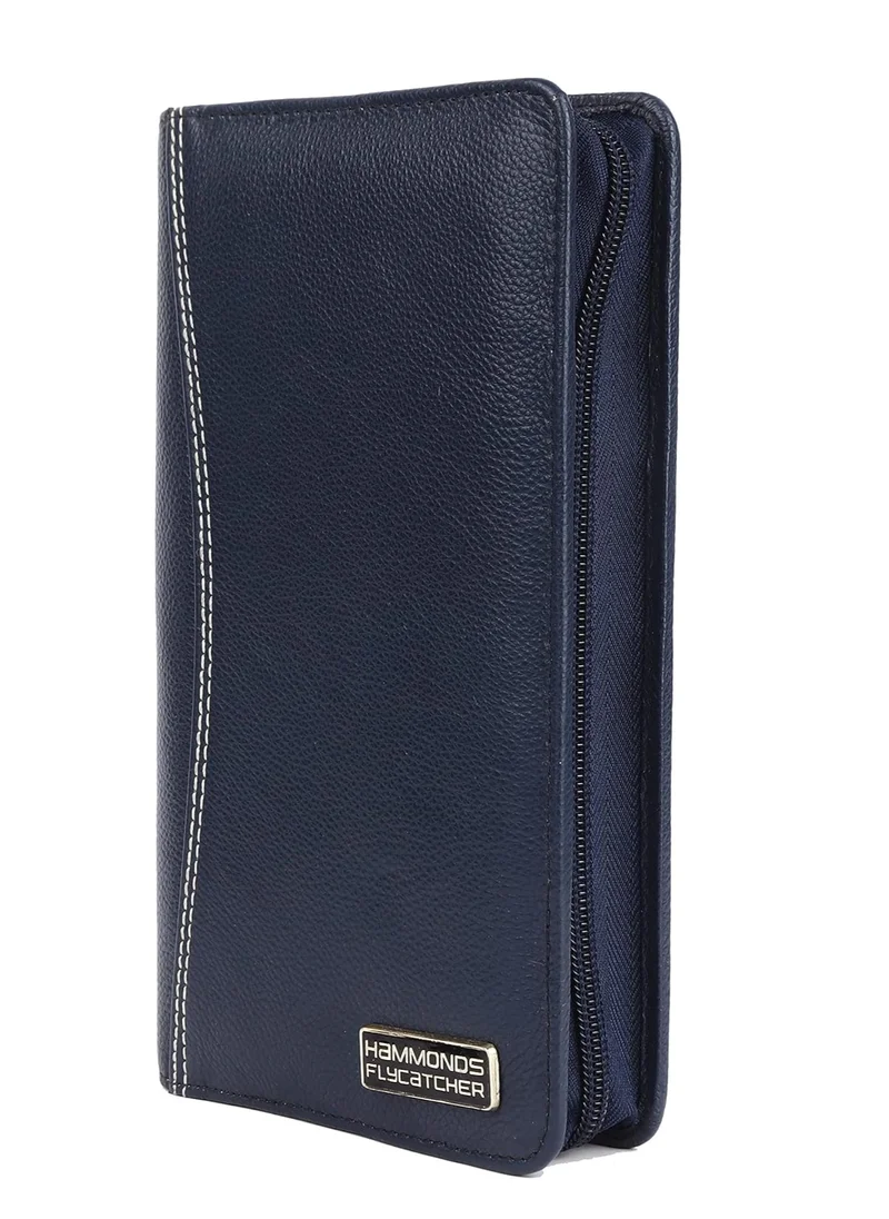 HAMMONDS FLYCATCHER Unisex Leather Passport Holder, Royal Blue, Travel Accessories