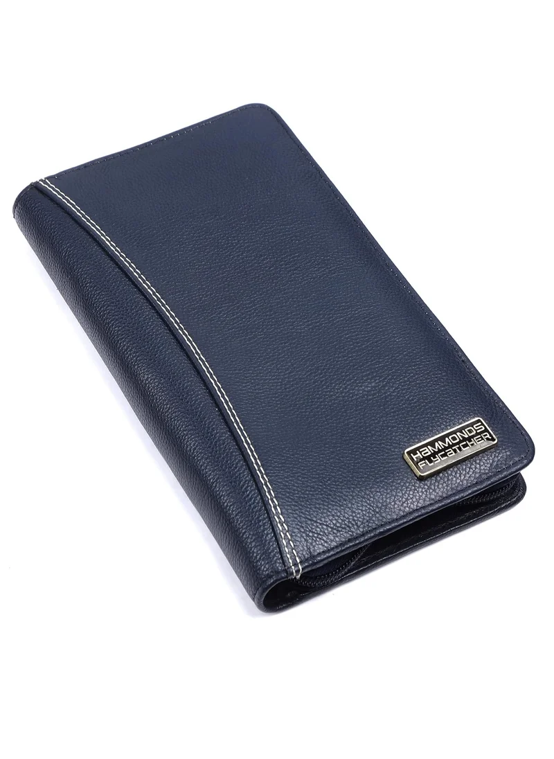 HAMMONDS FLYCATCHER Unisex Leather Passport Holder, Royal Blue, Travel Accessories