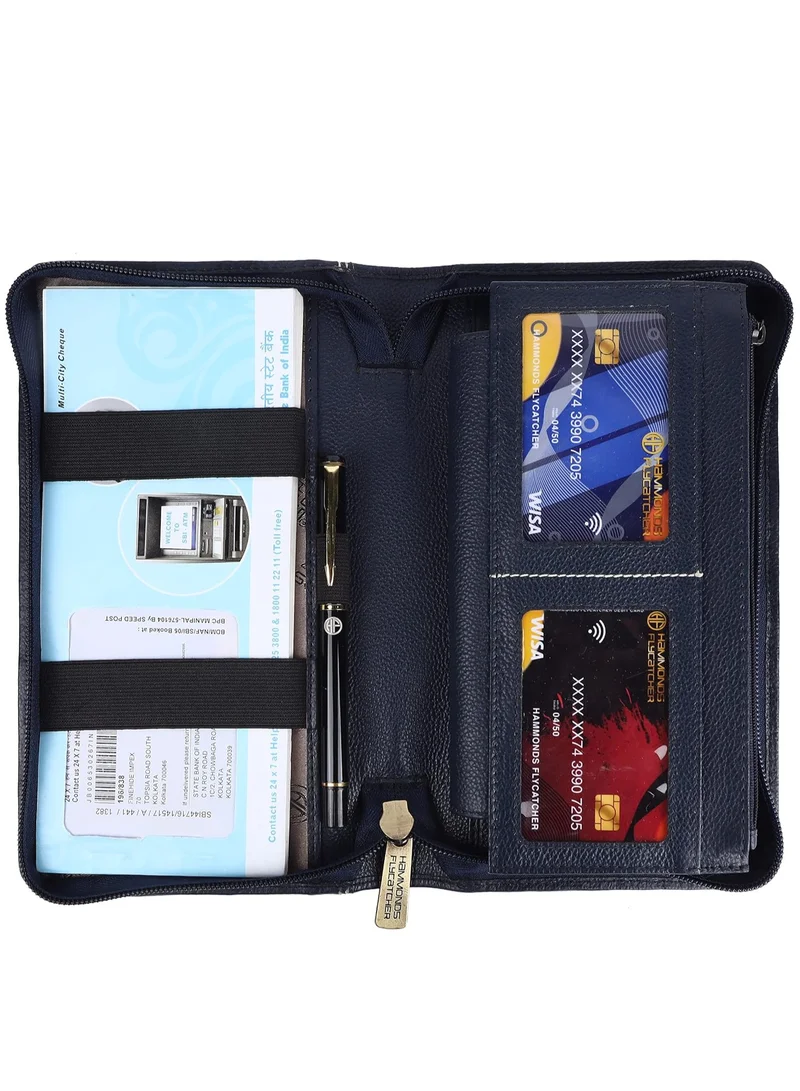 Hammonds Flycatcher  Unisex Leather Passport Holder, Royal Blue, Travel Accessories  | Best Price UAE