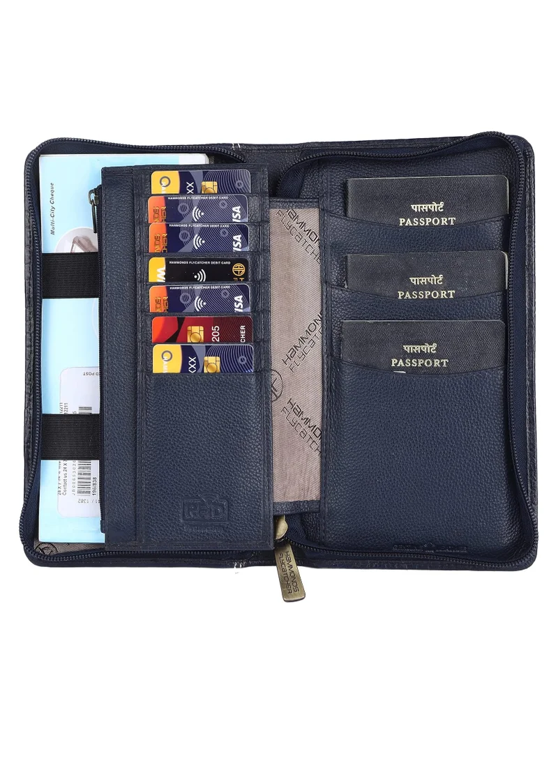 Hammonds Flycatcher  Unisex Leather Passport Holder, Royal Blue, Travel Accessories  | Best Price UAE
