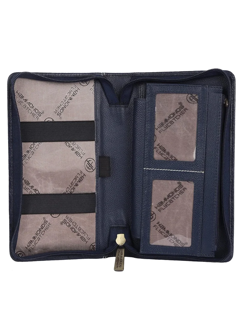 Hammonds Flycatcher  Unisex Leather Passport Holder, Royal Blue, Travel Accessories  | Best Price UAE