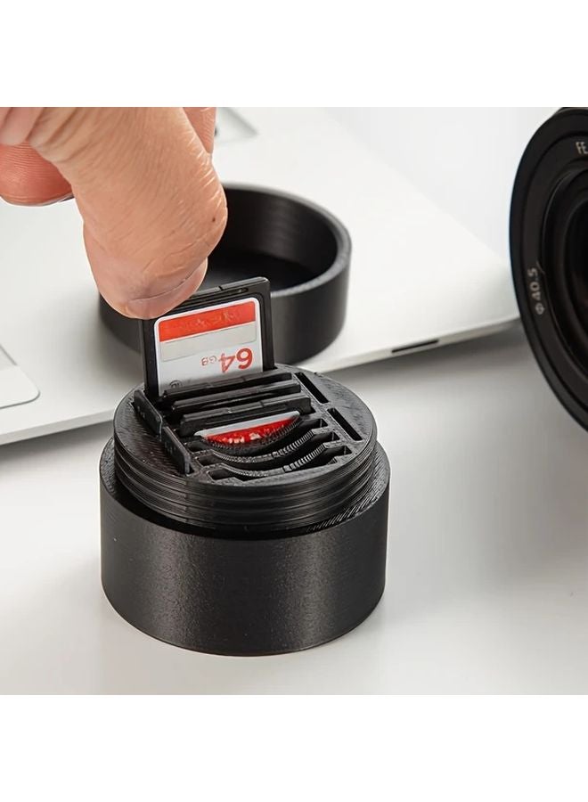Black Memory Card Case Holds 7 SD 4 TF Cards Portable Anti Shock Dustproof Holder - Image 2