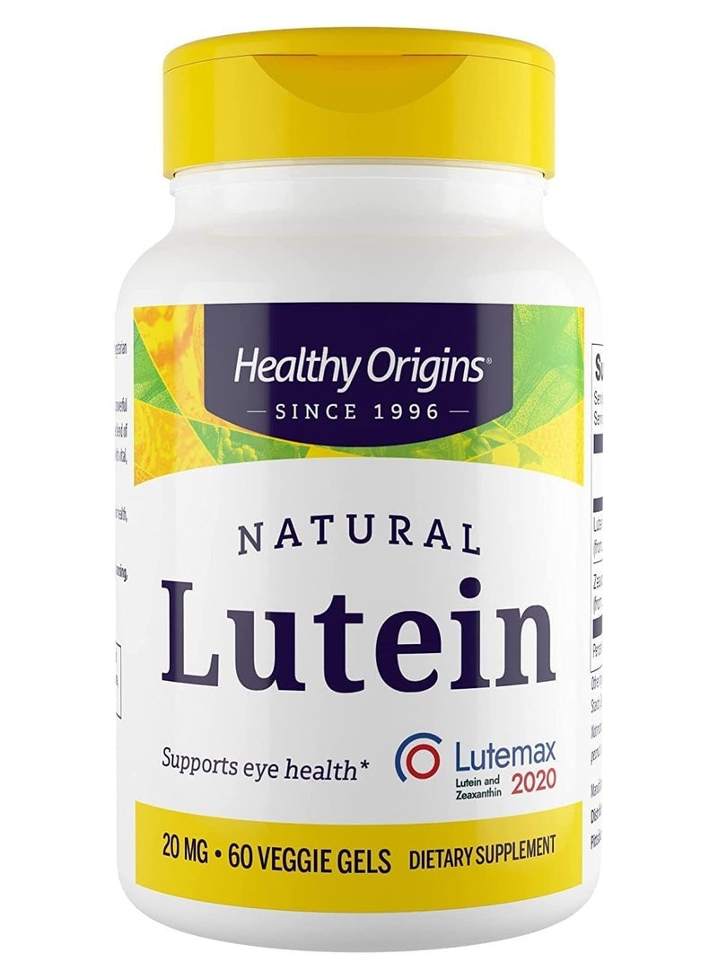 Healthy Origins Lutein (Lutemax 2020), 20 mg - Supports Eye Health -  60 Veggie Gels - Image 1