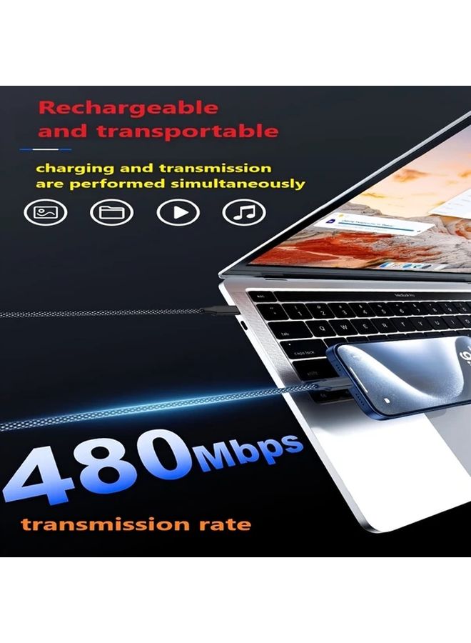 كابل USB-C 100 واط شحن مغناطيسي سريع سلك نايلون مزامنة البيانات مناسب للسفر - Image 5