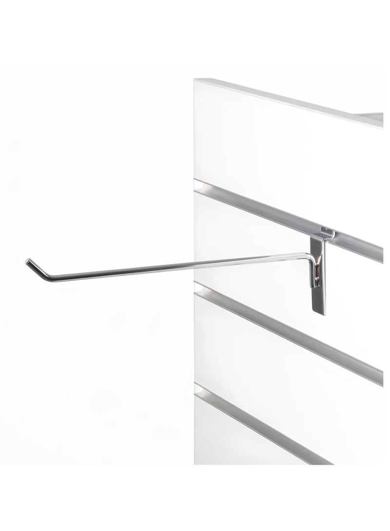 Metal Slatwall Hook Panel Display Hook Mesh Wall Hanger Pegboard Mount Slat Board Organizer for Shop Retail 20 cm - 10 PCS