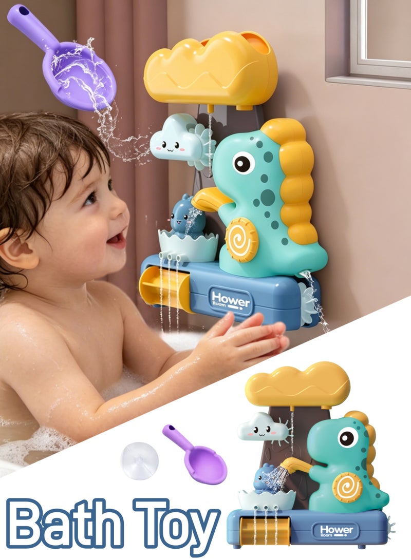 Bath Toys,Dinosaur Bath Toys for Kids, No Battery Water Powered Mechanical Animal Play Set with Suction Cups, Gravity Force Learning Shower Toys for Toddlers Age 12Month+ Years Old, Educational Bathtub Game - Image 1