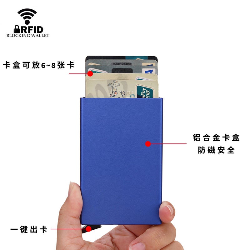 Rfid Metal Card Box with Multiple Card Slots, Aluminum Alloy Card Holder, Card Holder for Men and Women, Anti-Theft Card Holder, Anti-Degaussing Card Box - Image 5
