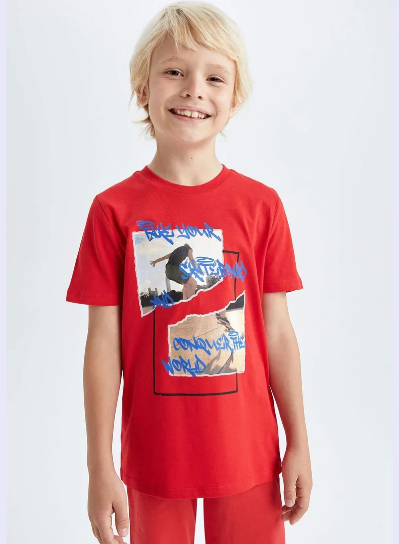 ديفاكتو Boy Regular Fit Crew Neck Short Sleeve T-Shirt
