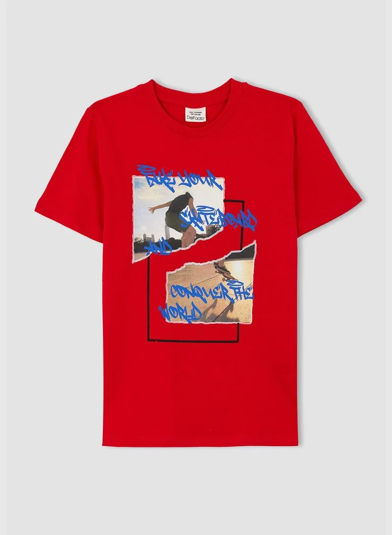 ديفاكتو Boy Regular Fit Crew Neck Short Sleeve T-Shirt
