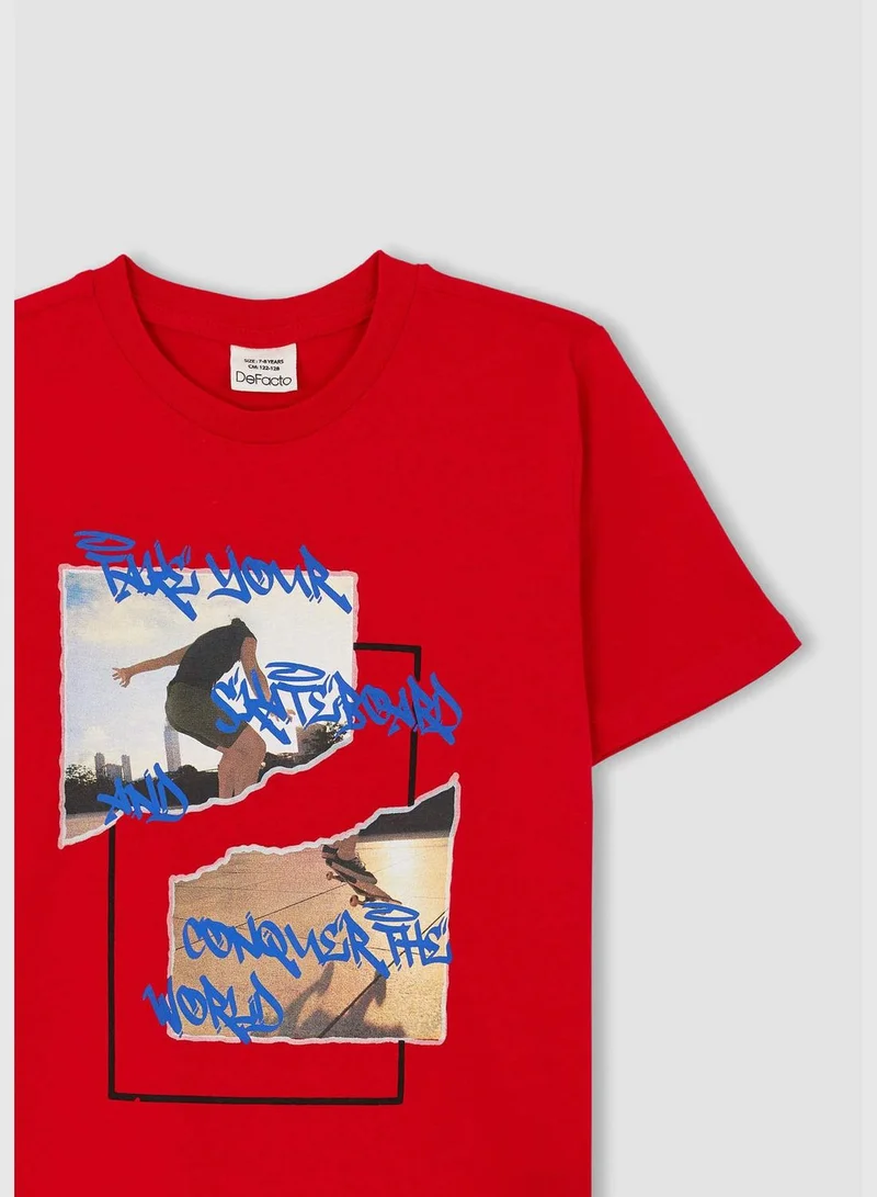 ديفاكتو Boy Regular Fit Crew Neck Short Sleeve T-Shirt