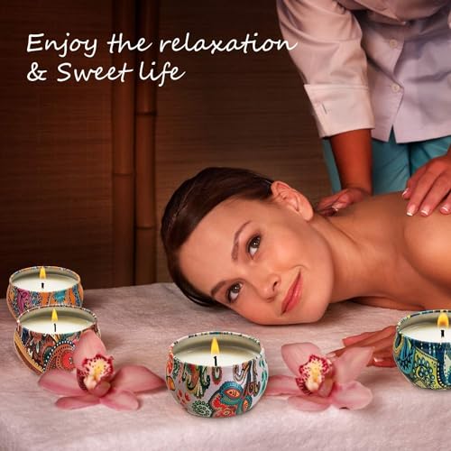 Howemon Scented Candles Gift Set, Natural Soy Wax Portable Travel Tin with Strongly Fragrance Essential Oils for Stress Relief and Aromatherapy - 16 Pack - Image 5