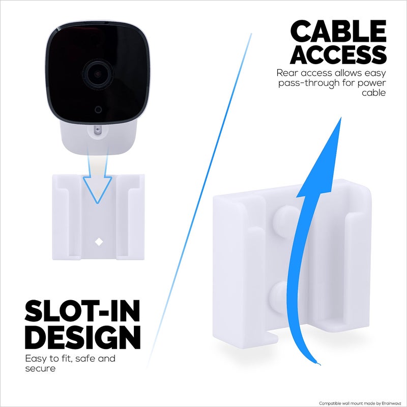 BRAINWAVZ 2 Pack Adhesive Wall Mount for Eufy Solo IndoorCam C24/C120 (T8400X) Security Camera, Easy to Install, No Mess, Reduce Blind Spots & Improved Viewing, Stick On & Screw in Installation, by Brainwavz - Image 5
