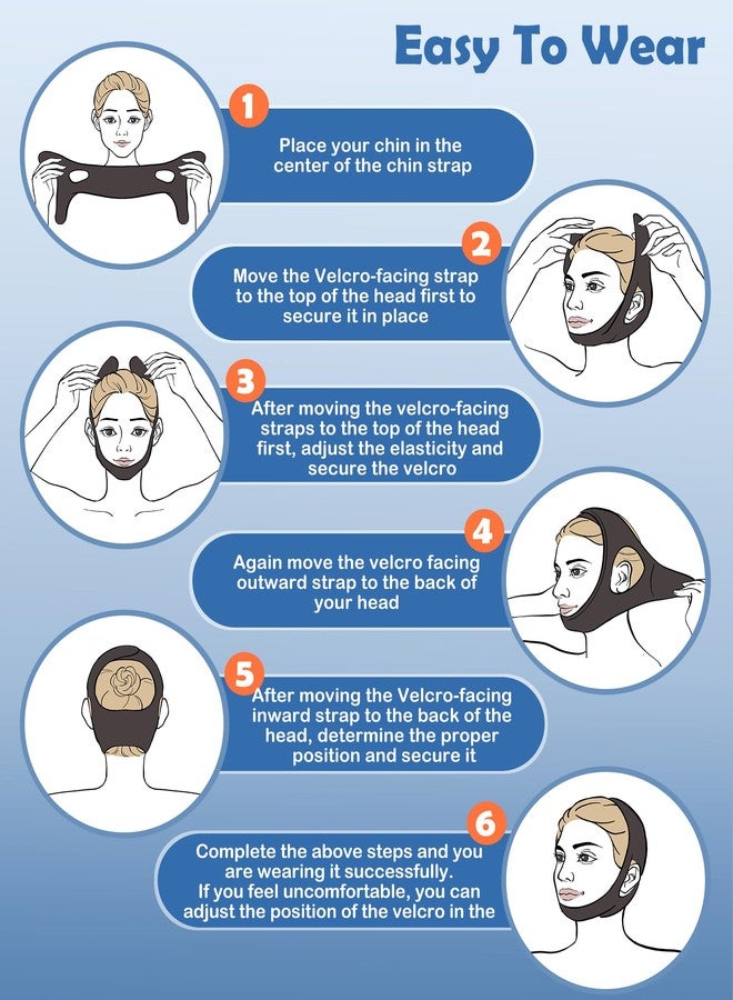 Yampahpa Upgraded Chin Strap for Sleeping 2 Pack，Anti Snoring Devices to Stop Snoring for CPAP Users，Mouth Tape for Sleeping Adjustable & Breathable for Men,Women. - Image 4