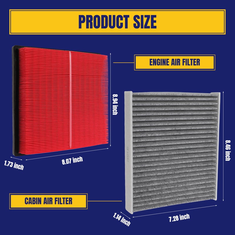 NuFlySic Engine and Cabin Air Filter for Toyota Rav4 20-24 Camry Gas 18-24 Highlander 20-24 Avalon 19-22 for Lexus ES350 19-24 NX350 22-24 NX250 22-24 NOT Fit for Hybrid Replace CA12377 CF12157 - Image 2
