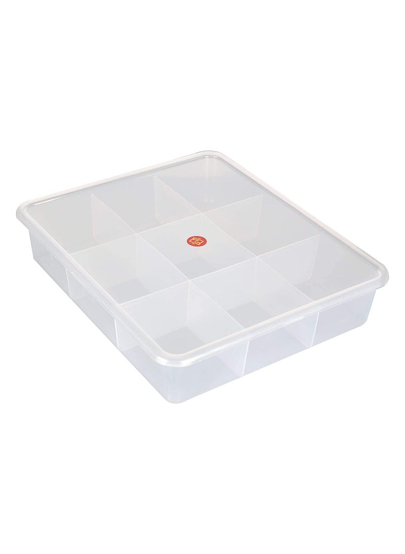CLOUDTAIL CHOICE CLOUDTAIL CHOICE Plastic 9 Grids Multipurpose Storage Box 10 cm x 11 cm x 6 cm White Pack of 1  - Image 3