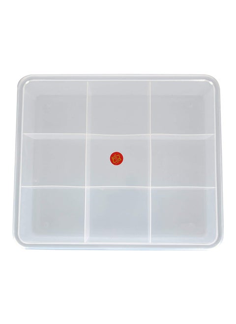 CLOUDTAIL CHOICE Plastic 9 Grids Multipurpose Storage Box 10 cm x 11 cm x 6 cm White Pack of 1