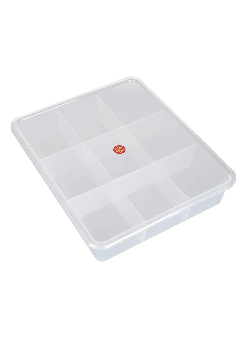 CLOUDTAIL CHOICE CLOUDTAIL CHOICE Plastic 9 Grids Multipurpose Storage Box 10 cm x 11 cm x 6 cm White Pack of 1  - Image 2