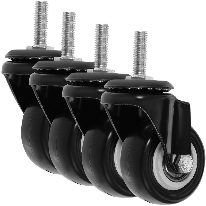 4 Pack Heavy Duty Threaded Casters with Brake for Office Chair Furniture and Wire Shelving - Image 2