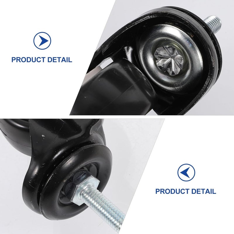 4 Pack Heavy Duty Threaded Casters with Brake for Office Chair Furniture and Wire Shelving - Image 3