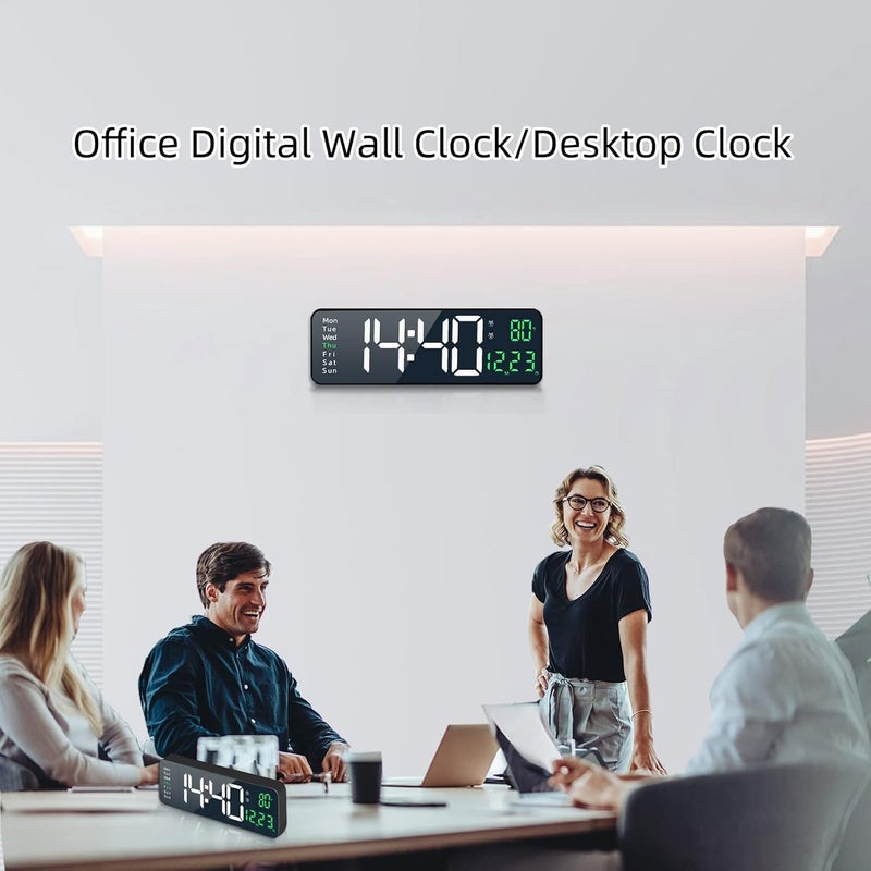 WOLBLIX Digital Wall Clock LED Large Display 162 Inch Clock Alarm with Remote Control 1224Hr Format Automatic Brightness Digital Silent Clocks with Temperature Date Week for Living Room Dcor - Image 5