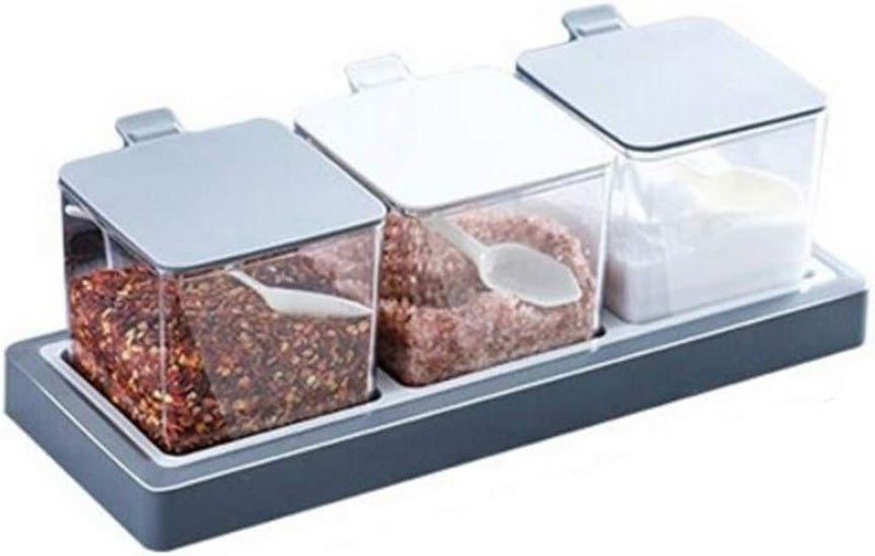 Seasoning Box Edible Salt Sugar Storage Box Bracket Plastic Seasoning Jar Seasoning Seasoning Bottle Kitchen Tool - Image 1