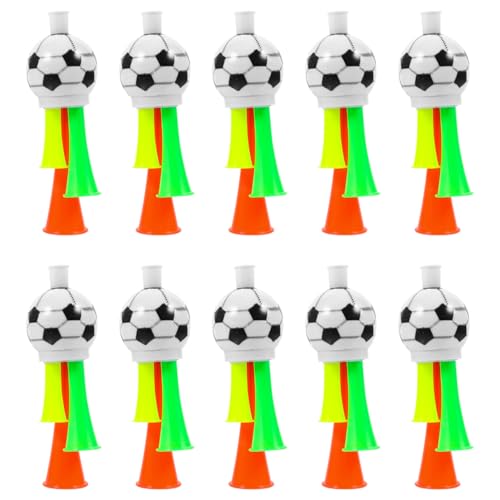 BESPORTBLE 10Pcs Vuvuzela Stadium Horn: Mini Air Horn Plastic Loud Noise Maker for Football Fans Kids for Sporting Events Soccer Football Carnival Party (Random Color) 13.5cm - Image 1