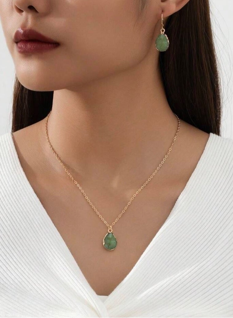 إيكوال طقم اكسسوارات نسائي أنيق مطلي باللون الذهبي - Image 1