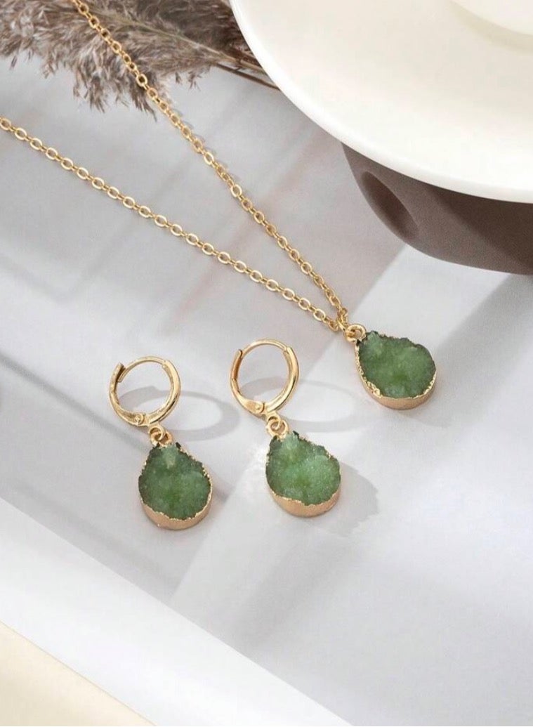 إيكوال طقم اكسسوارات نسائي أنيق مطلي باللون الذهبي - Image 3