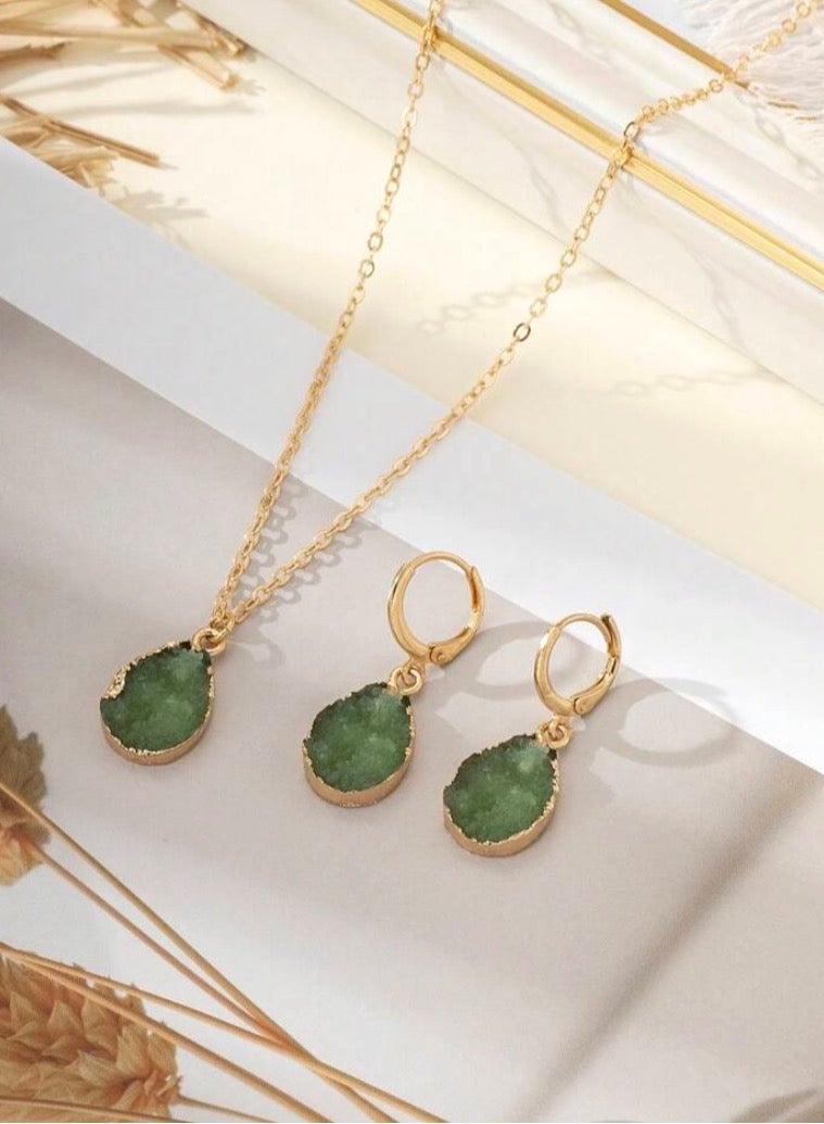 إيكوال طقم اكسسوارات نسائي أنيق مطلي باللون الذهبي - Image 2