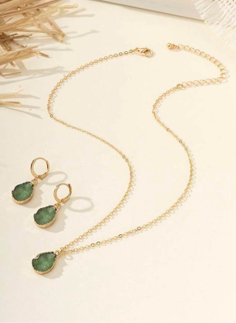 إيكوال طقم اكسسوارات نسائي أنيق مطلي باللون الذهبي - Image 4