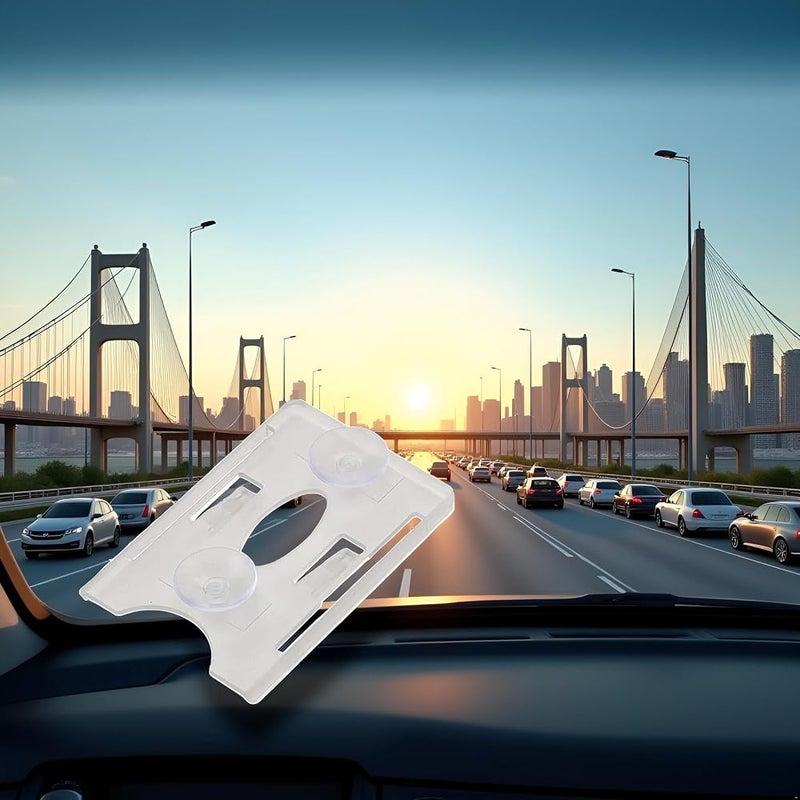 DPWOUM حامل بطاقات IC لرقم لوحة السيارة، مناسب لوضعها على لوحة الزجاج الأمامي للسيارة، مقاس 9×6 سم، إكسسوارات سيارات - Image 3