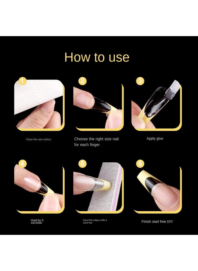 Hot Sale 120 Pieces French Wearing Nail Nails Folding Traceless Nail Nails Lightweight Transparent Color DIY Fake Nails