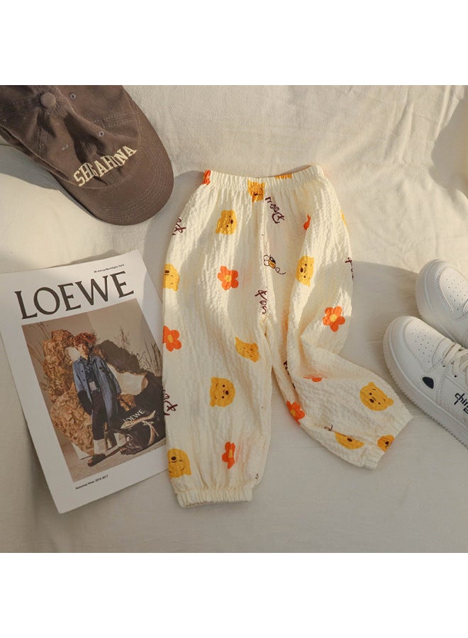 Summer Children's Mosquito-repellent Pants, Thin Style For Outdoor Wear, Stylish And Versatile Lantern Nine-point Pants For Boys And Girls, Bubble Pants
