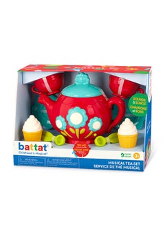 BATTAT Musical Tea Set, Pretend Play Set with Melodies and Tea Pot Sound, Pre School Toys, Best Gift for Babies & Toddlers  - Image 1