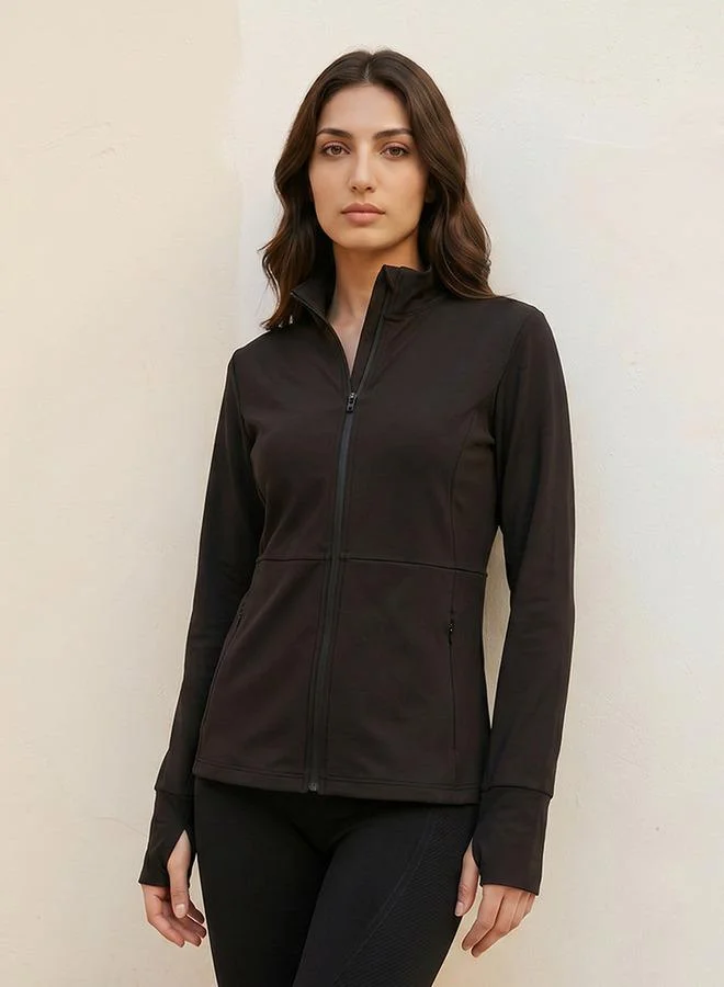 Splash Active Thumbhole Sleeves Zip Through Jacket