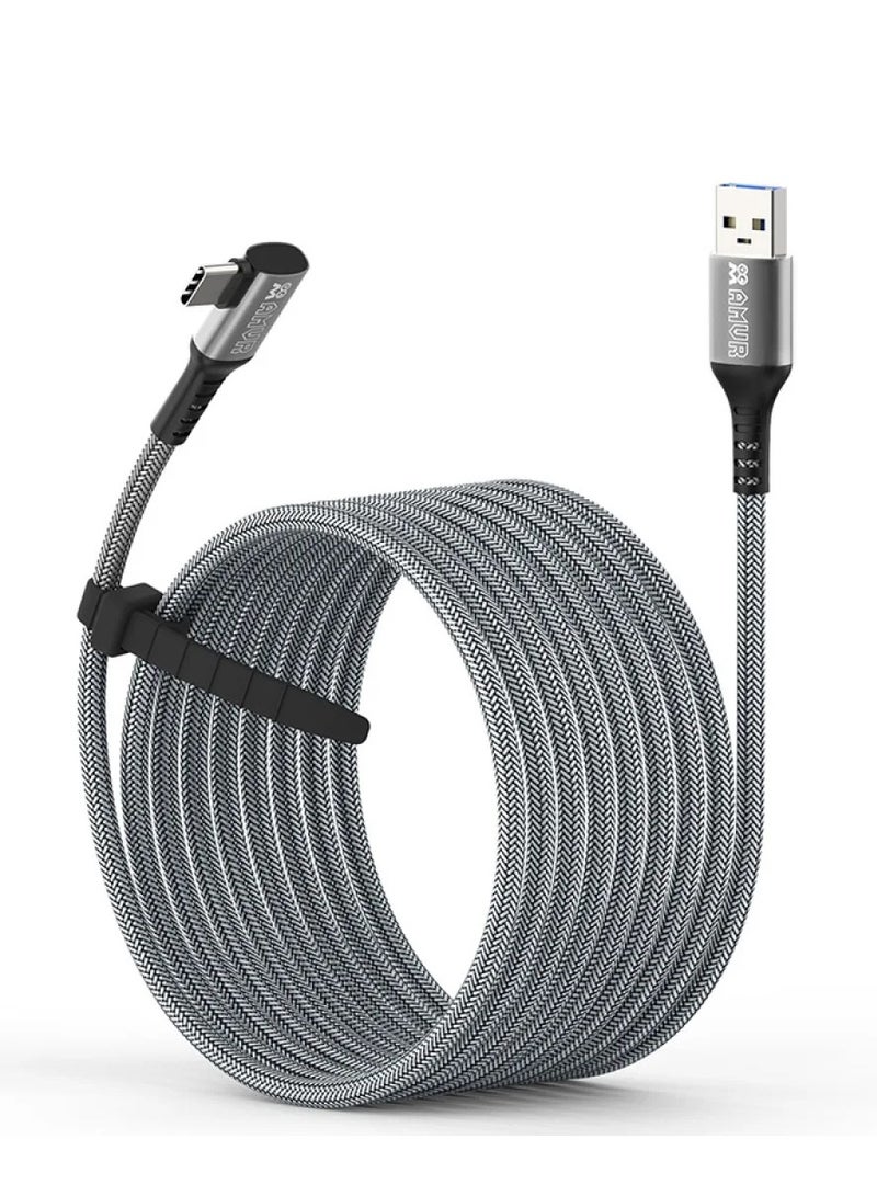 AMVR 5M Link Cable for PICO 4/Oculus Quest3/Quest2/Quest Pro/Neo3/PSVR2 Date Cable with Spare USB Type-C Adapter VR Accessories - Image 1