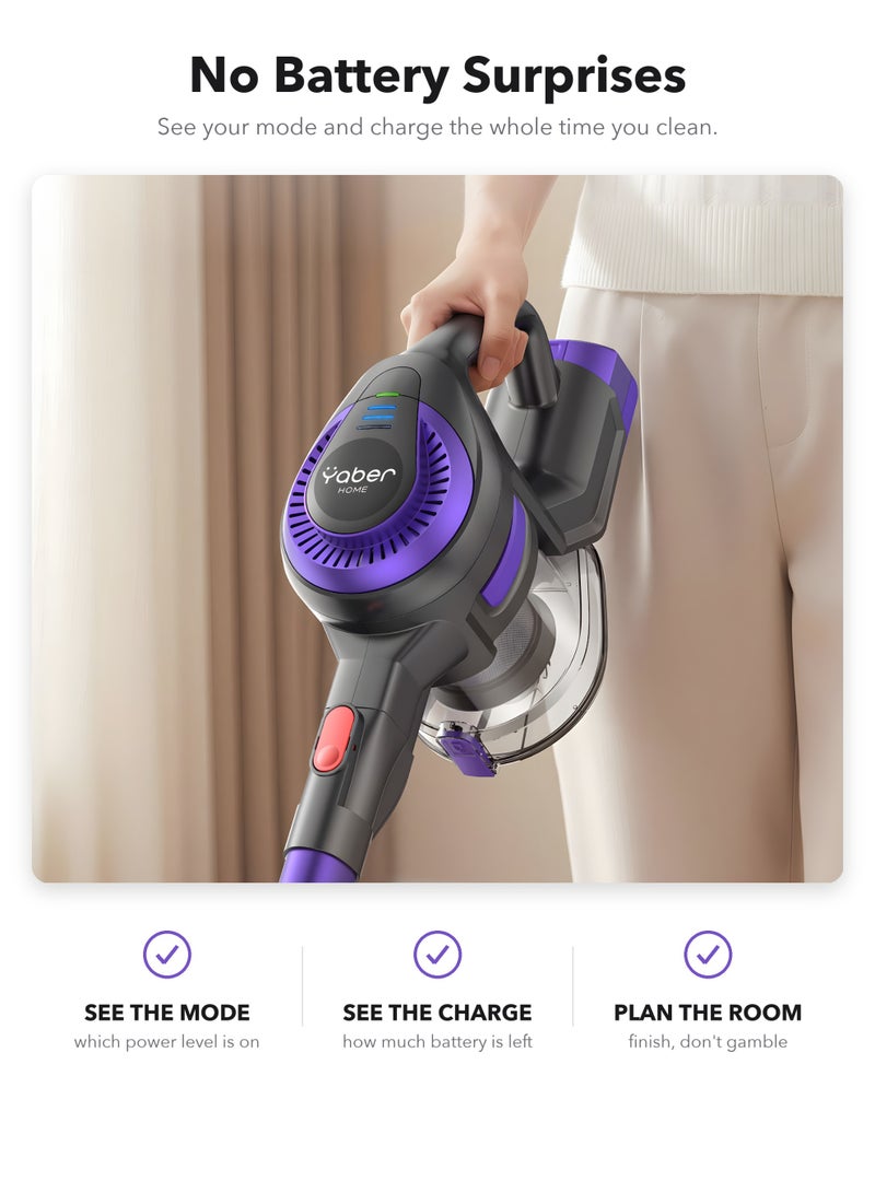 Yaber Home, L10, 1.3kg Cordless Vacuum Cleaner, Lightweight Stick Vacuum with All-Floor Multi-Surface Brush, LED Dust Lights, Telescopic Wand and Self-Standing Design for Home, Stairs and Car - Image 5