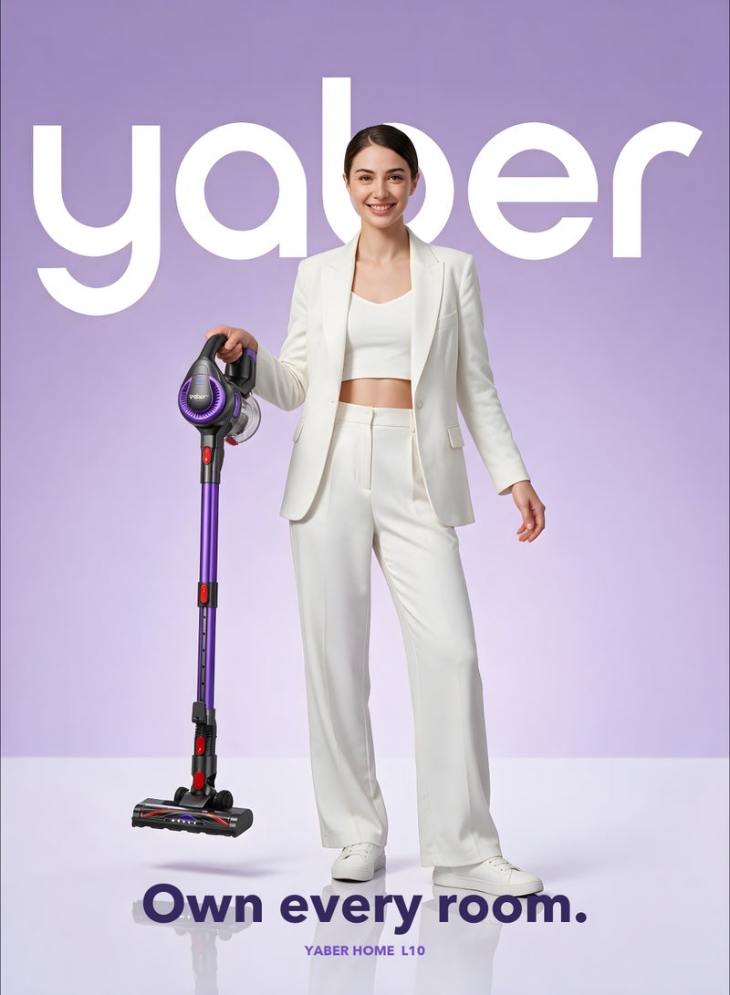 Yaber Home, L10, 1.3kg Cordless Vacuum Cleaner, Lightweight Stick Vacuum with All-Floor Multi-Surface Brush, LED Dust Lights, Telescopic Wand and Self-Standing Design for Home, Stairs and Car - Image 2