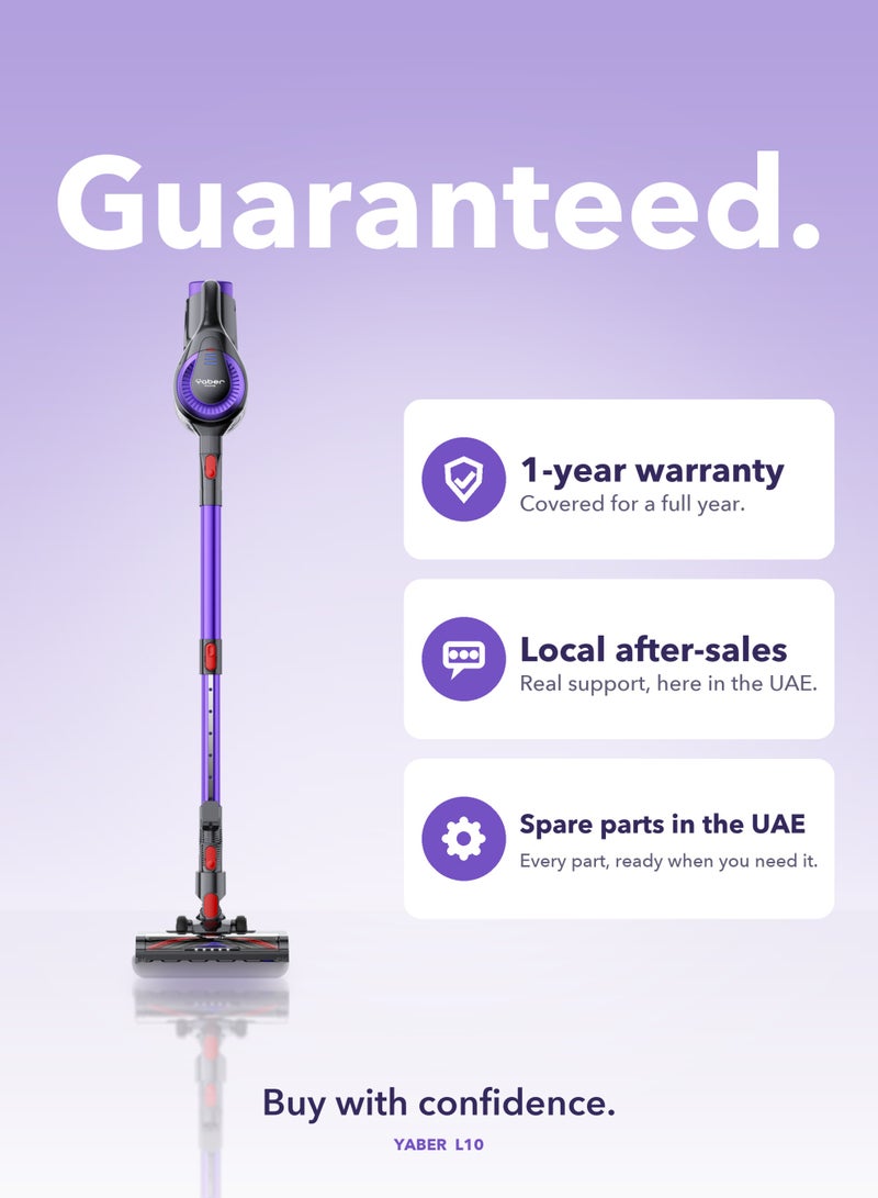 Yaber Home, L10, 1.3kg Cordless Vacuum Cleaner, Lightweight Stick Vacuum with All-Floor Multi-Surface Brush, LED Dust Lights, Telescopic Wand and Self-Standing Design for Home, Stairs and Car - Image 4